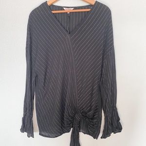 Juicy Couture black and silver glitter striped top